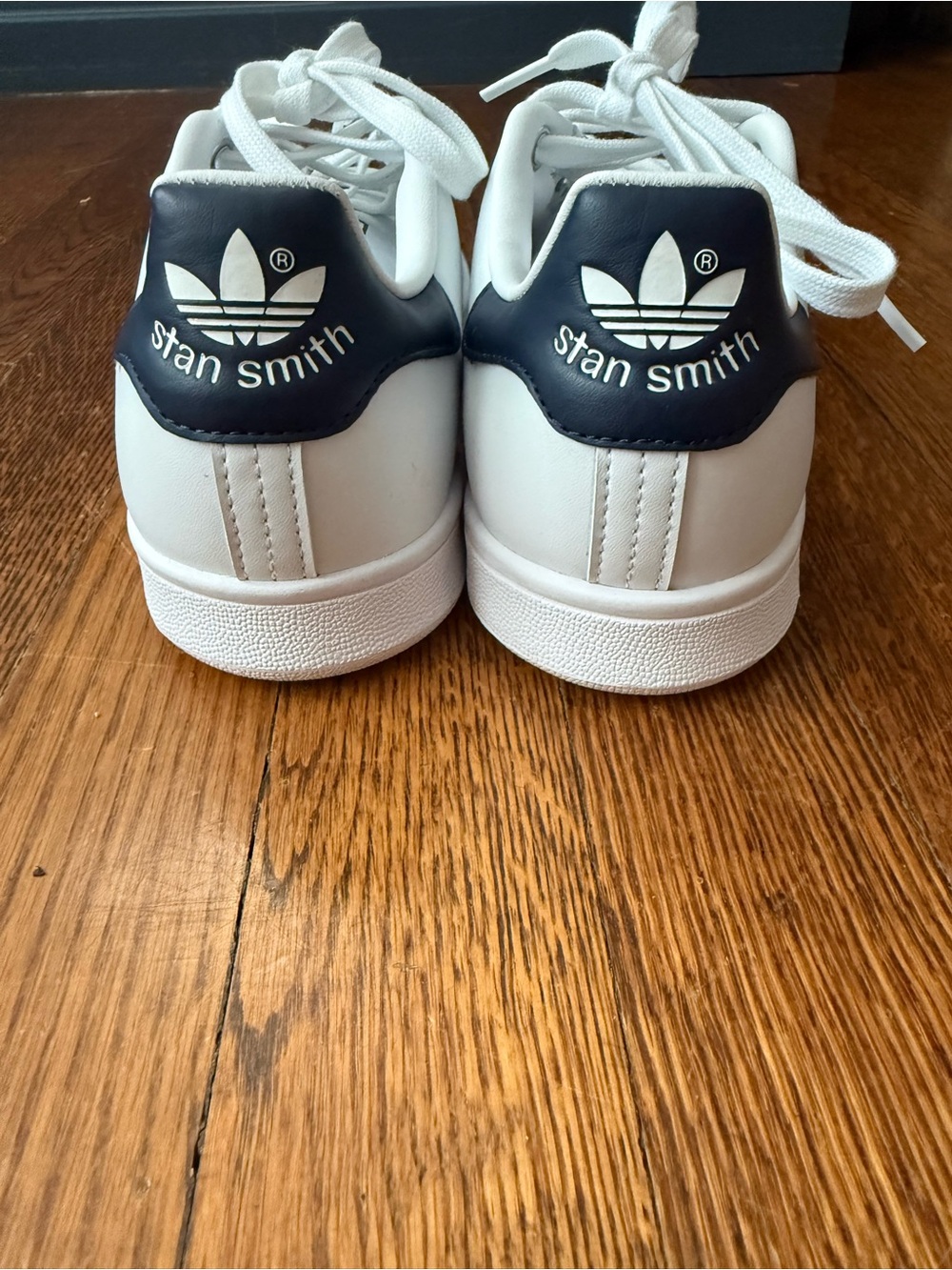 adidas White Sneakers with Navy Heel Tab women’s size 7